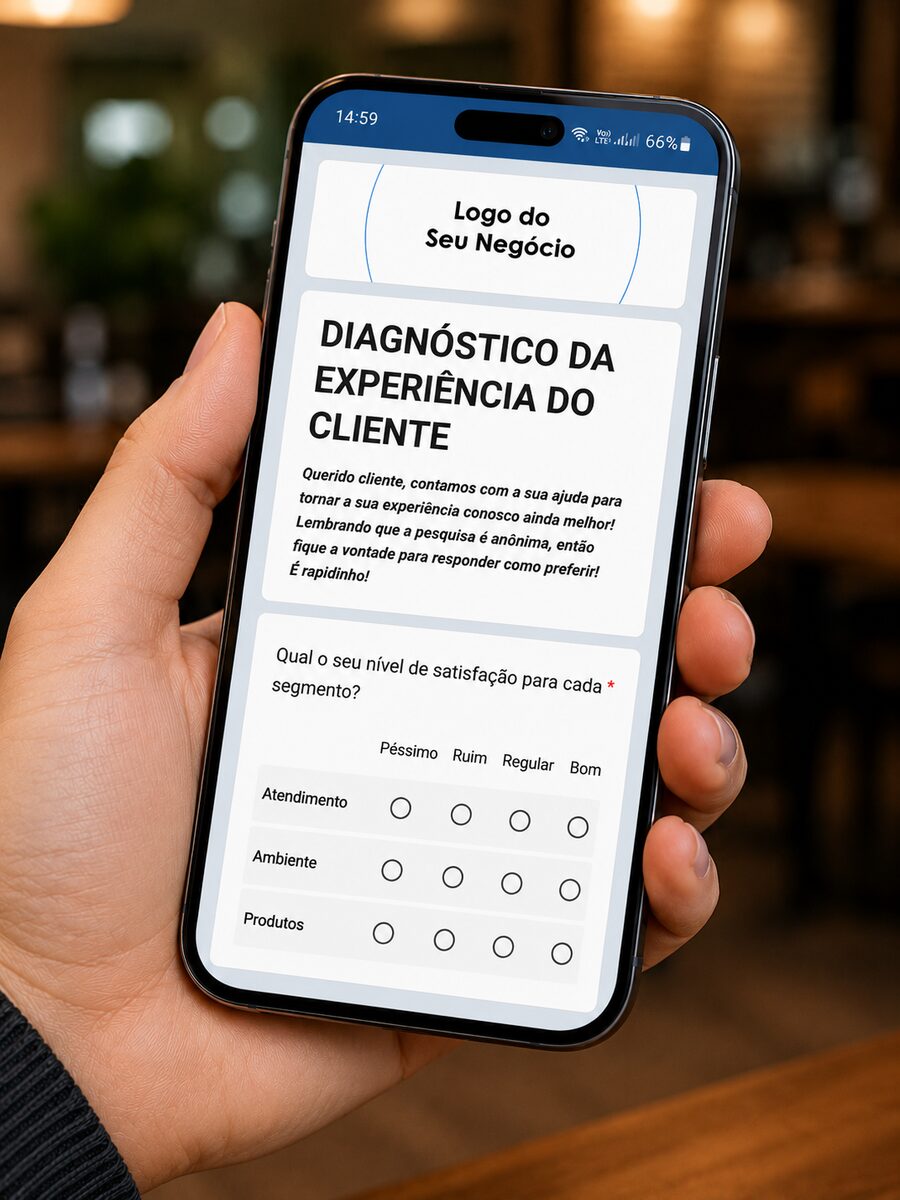 Formulário sendo respondido pelo celular